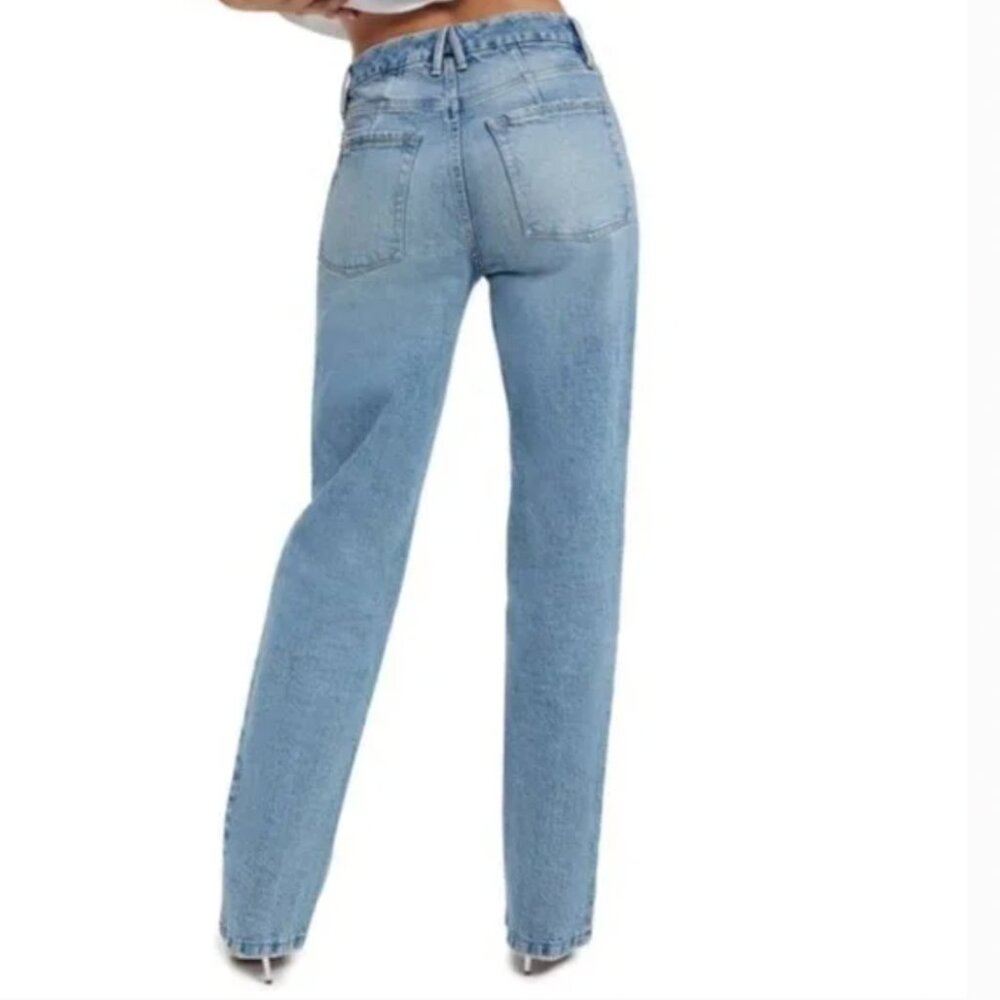 Good American Good Icon High Rise Denim Straight Jeans GI828T Women's size 8/29 - Picture 2 of 11